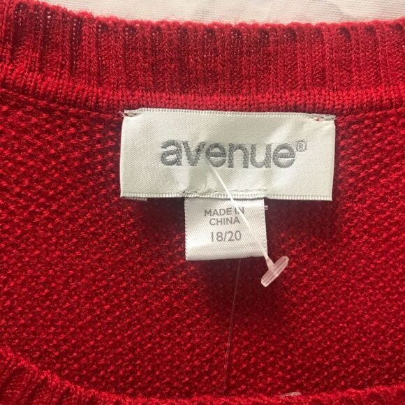 Avenue 3/4 Sleeve Hi-Lo Sweater| Red| Size 18/20 - Picture 9 of 9